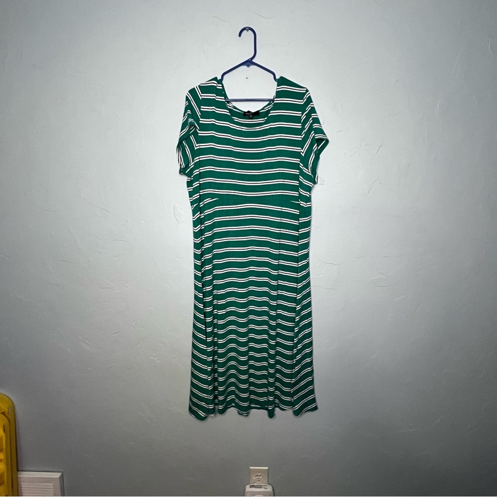 Ronni Nicole green stripe dress